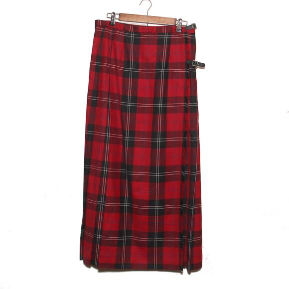 Vintage Talbots Tartan Plaid Wool Maxi Wrap Skirt Size 14 HAS FLAW! - Picture 1 of 9
